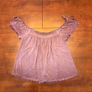 Lavender Off the Shoulder Top from AEO
